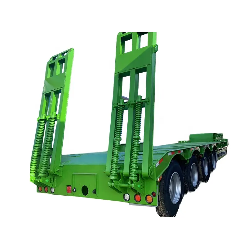 Heavy Equipment 4 Axles 30ton To 60ton Low Flatbed Trailer Lowbed Semi Trailers
