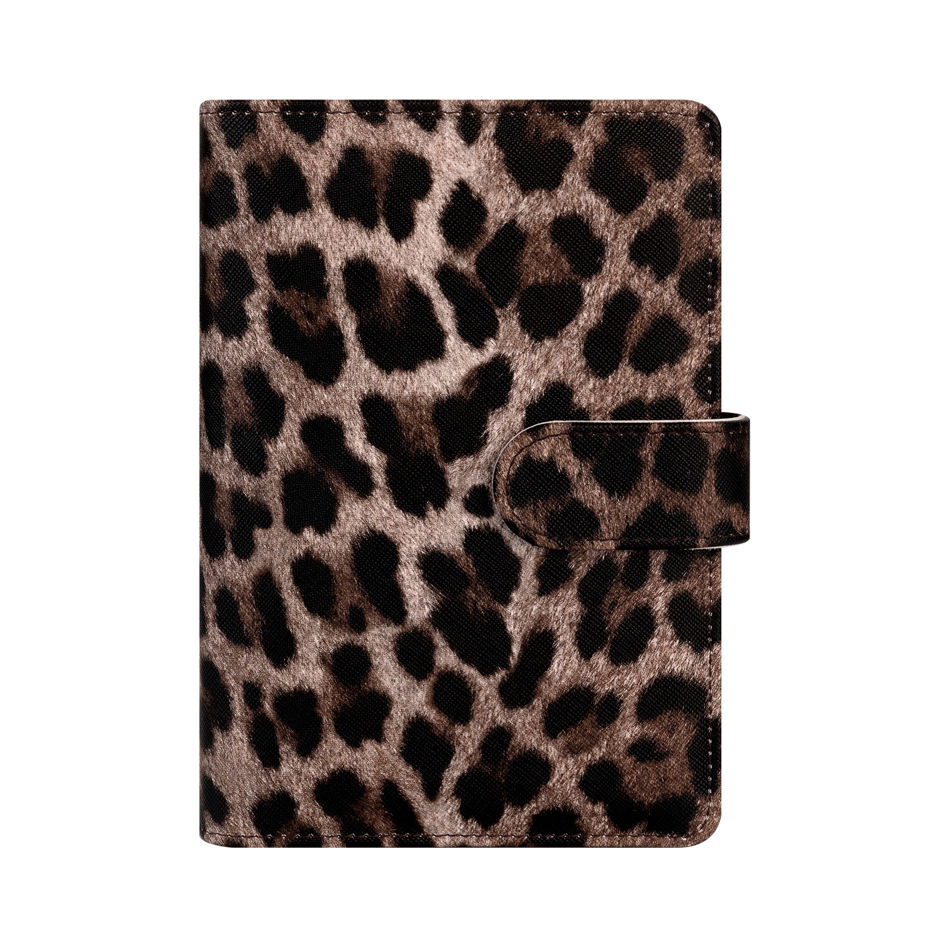 leopard print-a6 notebook cover-dark coffee