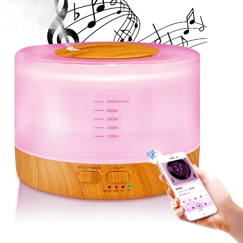 500ml en gros diffuseur d'arôme domestique huile essentielle musique haut-parleur carrosseries aromathérapie télécommande diffuseur à ultrasons