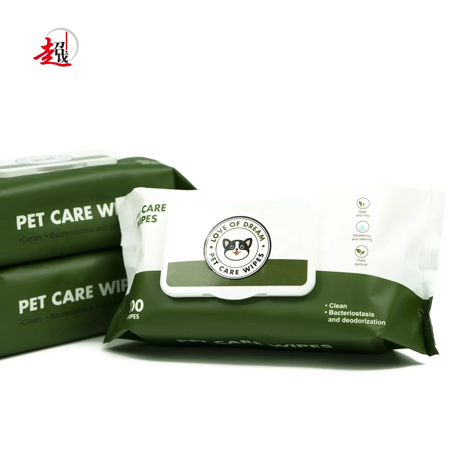 Vente en gros de lingettes biodégradables organiques pour animaux de compagnie pour chiens Lingettes de toilettage pour chiens et pattes de chat Lingettes pour animaux de compagnie