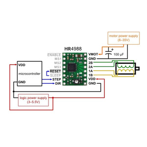 Modulo di azionamento del motore passo-passo della stampante 3D HR4988 con dissipatore di calore compatibile con supporto A4988 adatto per Arduino