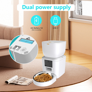 Smart Pet Feeder mit <span class=keywords><strong>WiFi</strong></span> Phone App Control Automatischer Cat Feeder mit Edelstahl Bowl Dog Dry Food Dispenser