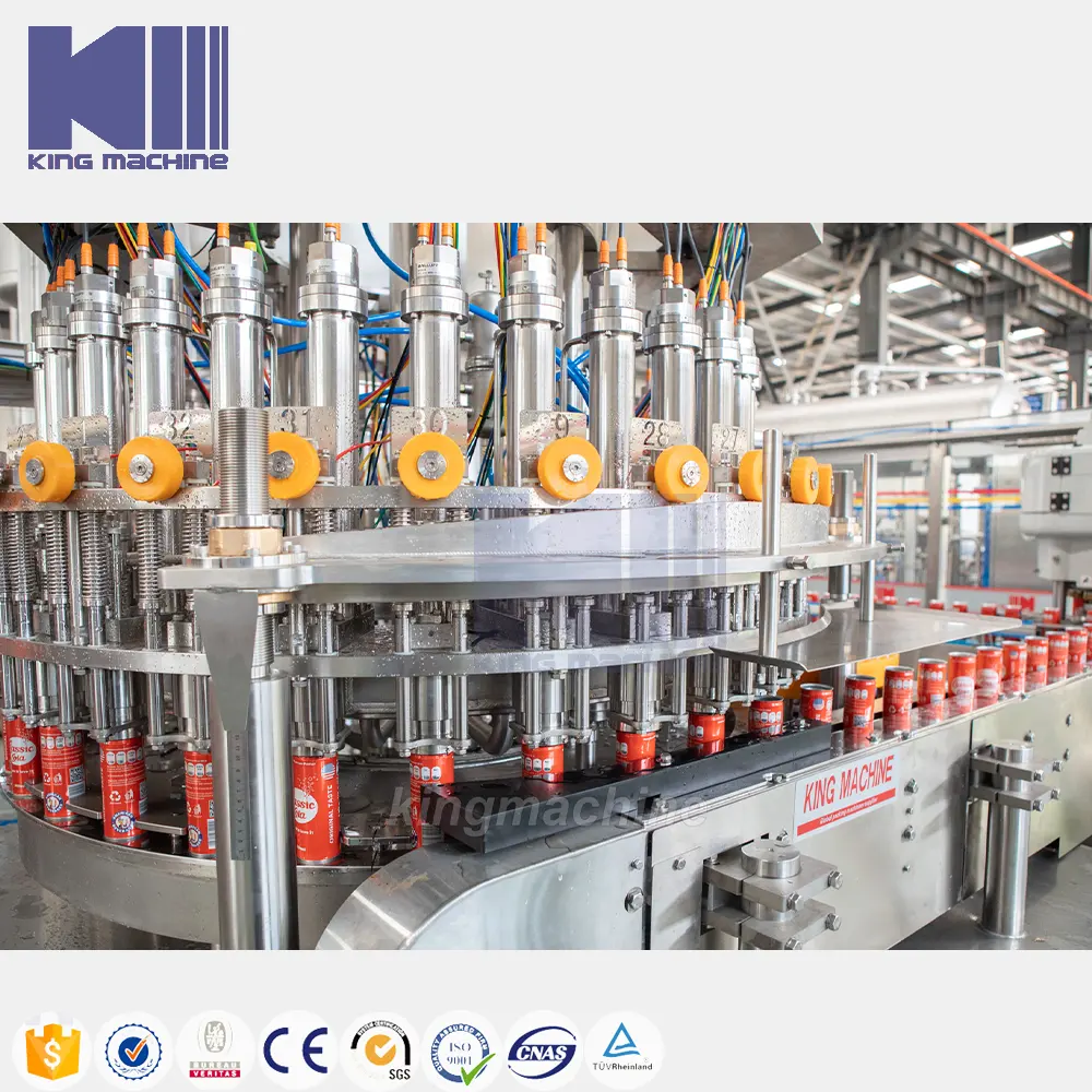 Can filling machine for carbonated beverage complete production line to filling and labeling and seaming