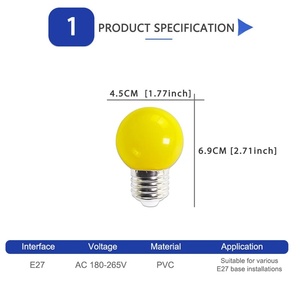 G45 LED ampul 1W plastik renk ampul 220V 12V için E27 B22 Festoon dize işıklar şenlikli dekoratif ampul LED - Product Image 3