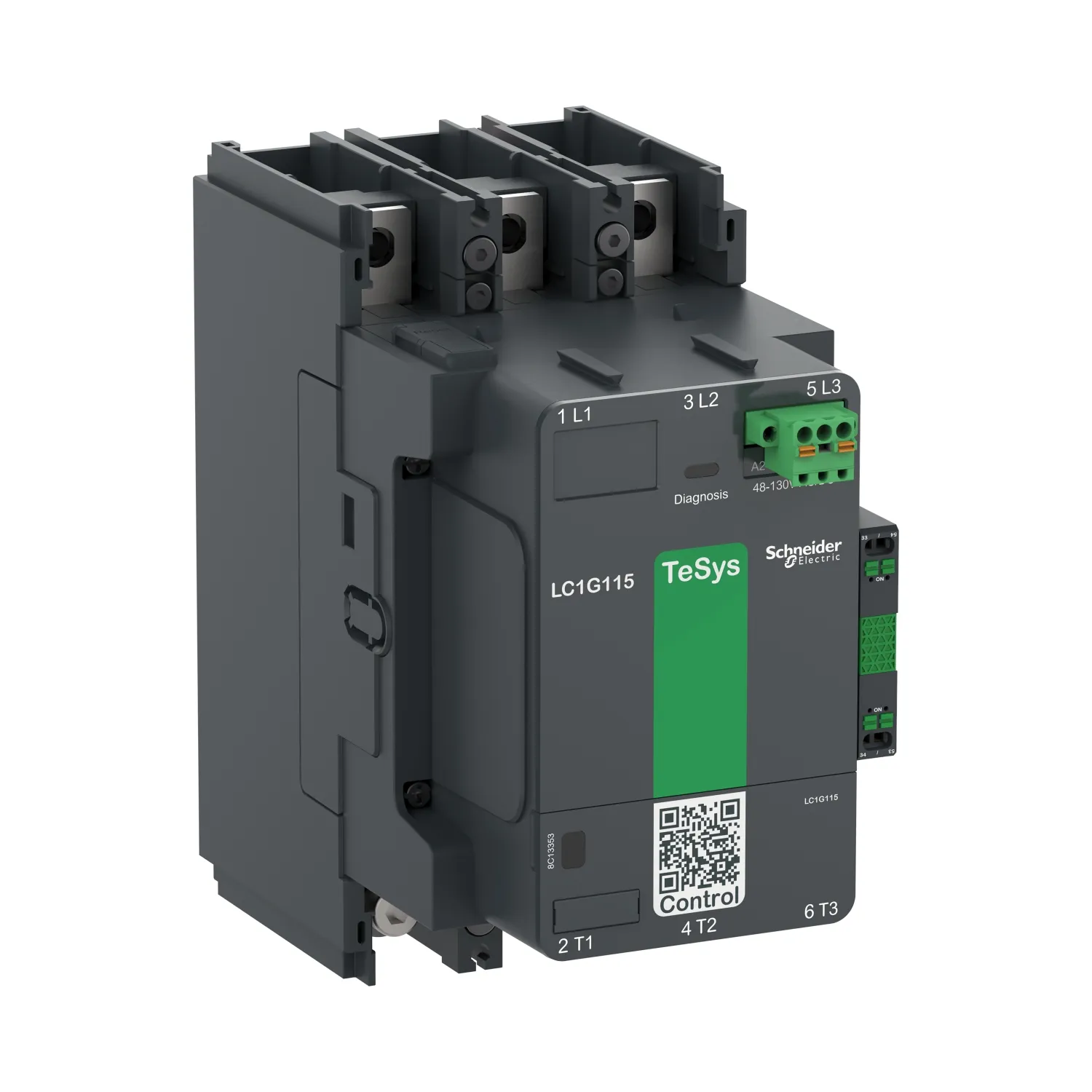 Contactor de alta potencia TeSys Giga de 3 polos (3NO) 440 <= 200 V 400A versión avanzada LC1G400 500-V Banda ancha AC/DC bobina LC1G400LSEA