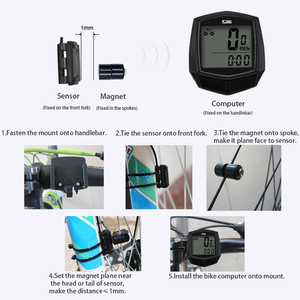 自転車用コンピューター多機能スピードメーターLCDデジタルディスプレイ防水オドメーターサイクリングストップウォッチ自転車用コンピューター - Product Image 4