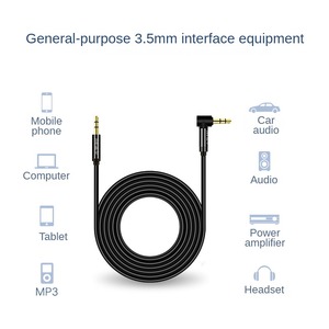 Wholesale Aux Cable Car 3.5 mm Jack Cable Bend Style90 Degree Aux Cable with Angle Plug for Car <strong>Audio</strong> System TV Soundbar Speaker - Product Image 6
