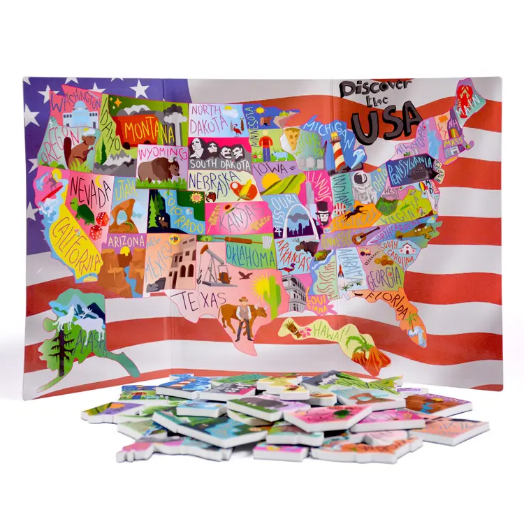 学習リソース子供のための磁気米国地図パズル子供のための米国地図子供のための地理を学ぶ、キンダーガートナー学習玩具