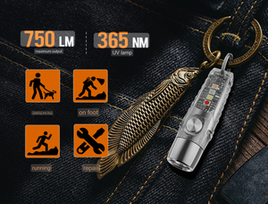 2025 New S12 Pro huỳnh quang EDC flash ánh sáng mạnh mẽ hơn nam châm 365nm UV LED công cụ khẩn cấp ánh sáng mini cắm trại Keychain đèn pin - Product Image 6