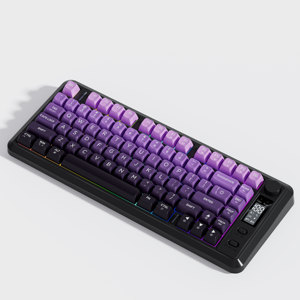 Teclado para juegos de tres modos de 81 teclas: 2,4G/BT/controles de volumen/iluminación dedicados con cable con funcionamiento de membrana de pantalla TFT