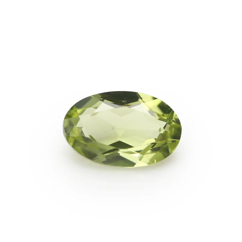 Piedra de peridoto natural de forma ovalada, precio al por mayor