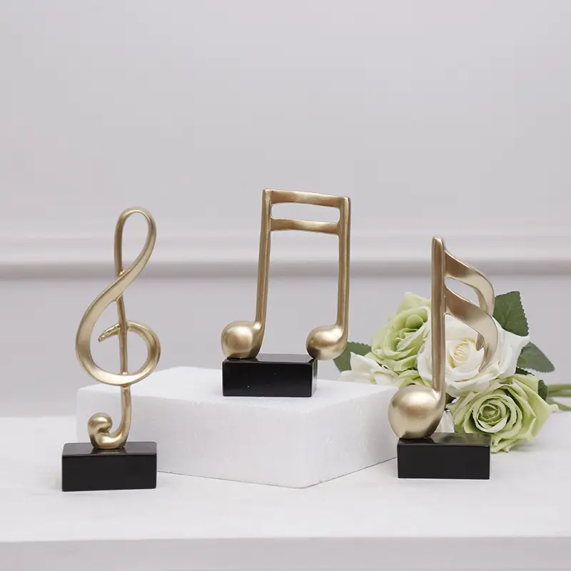Notas de música sencillas modernas, adornos para el hogar, artesanías de resina, regalos