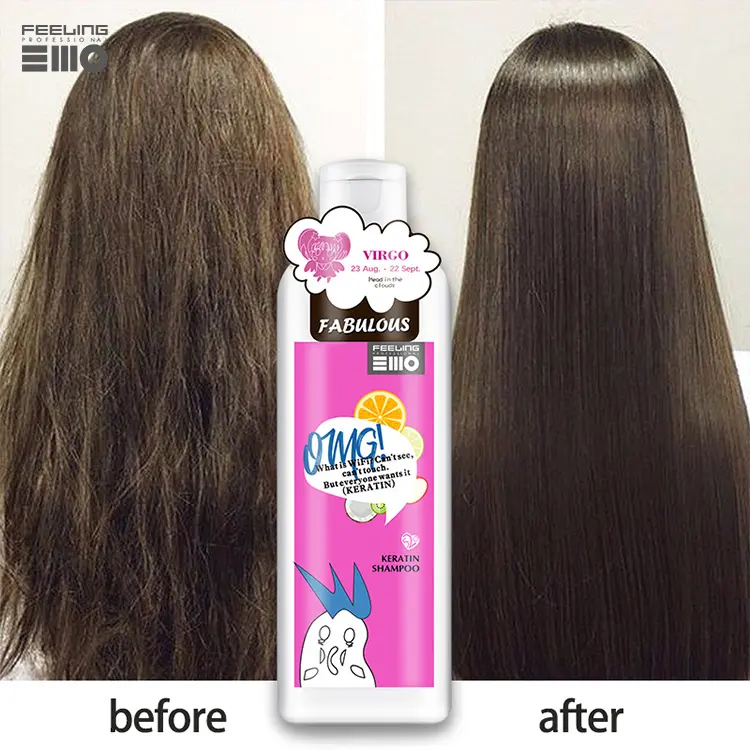 FEELING Emo Protein Shape Keratin Shampoo Mejora el brillo del cabello y la manejabilidad Luminiscente Brasileño 300ml