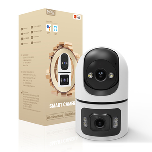 Moes Tuya WiFi Smart Camera interna 8MP obiettivo doppio schermo 2.4G/5G di rilevamento del movimento di visione notturna a infrarossi Auto traccia Audio bidirezionale - Product Image 1