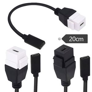 USB 3.1 Type-C ตัวเมีย USB Type C ตัวเมียติดแผงเต้ารับบนผนังสายเคเบิลอะแดปเตอร์0.2ม. สำหรับใส่กล้องคอมพิวเตอร์ - Product Image 1