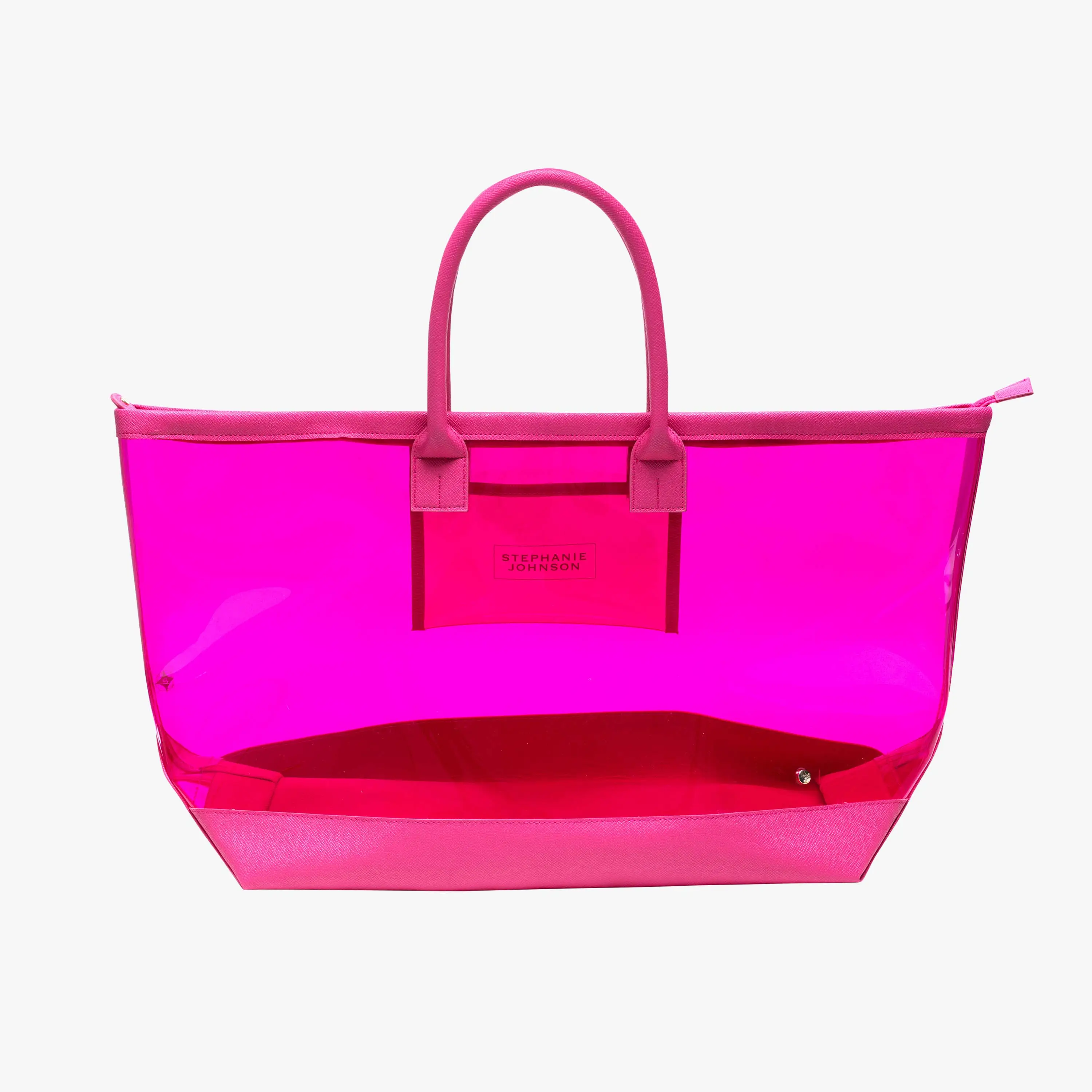 กระเป๋าโท้ทสำหรับผู้หญิงกระเป๋าสะพายไหล่ทำจากพีวีซีเจลลี่พลาสติกสีใสปรับแต่งได้