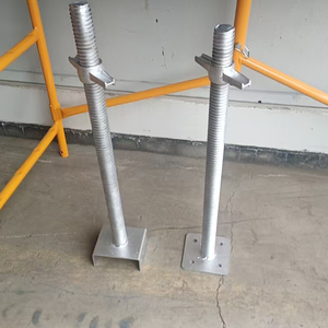 Piezas de andamio de escalera Sistema de construcción Andamio de acero Jack Nivel ajustable Base Material de construcción Andamio