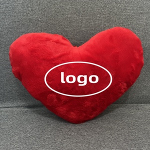 Özel Logo nakış ile sevgililer günü için özelleştirilmiş kalp şeklinde Polyester yastık yumuşak dolması PP pamuk ayı - Product Image 6
