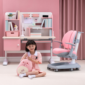Toptan ergonomik çocuklar için çalışma masası yüksekliği ayarlanabilir ahşap çocuk çalışma masa ve sandalye seti çocuk - Product Image 1