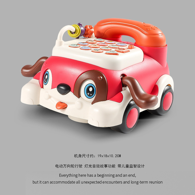 Voiture téléphonique rouge (avec roues pivotantes, lumières et...)