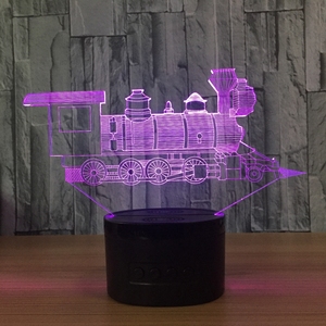 <span class=keywords><strong>3D</strong></span>视错觉夜灯-7个发光二极管变色灯-儿童凉爽柔光安全-噩梦解决方案-火车