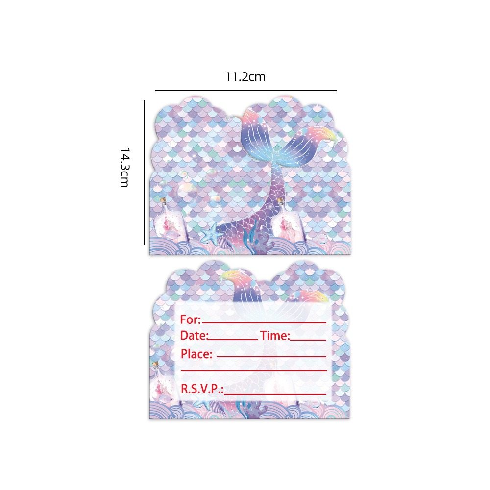 Carte d'invitation violette 10pcs