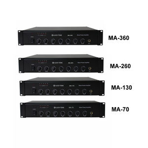 Amplificador de potencia mezclador de 130W para direcciones públicas con controles de tono de graves y agudos - Product Image 4