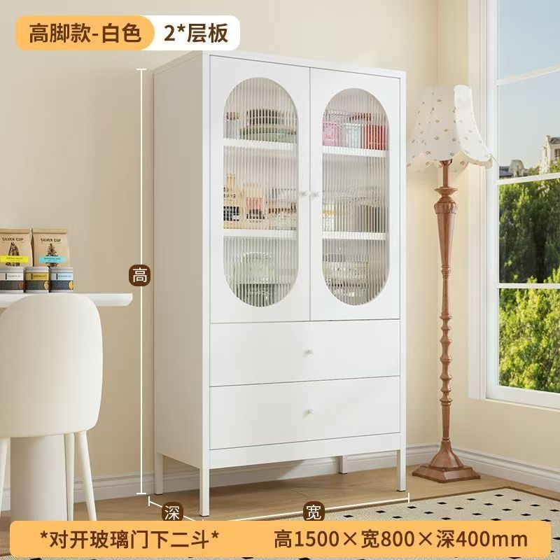 800mm wide glass door with footrest