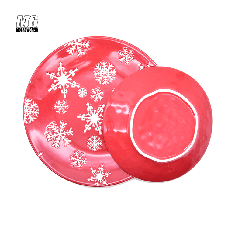 Christmas Stoneware Porcelain dishes Sets New Arrived dishes Sets Classic Style Croctery ceramic dinner plates set of 6
