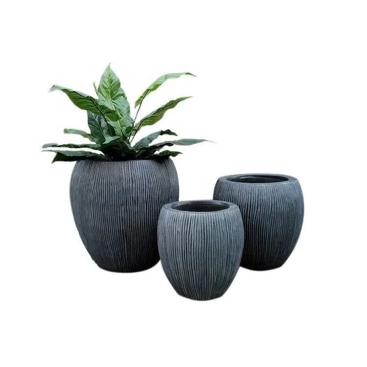 Maceta artificial de cemento de Orquídea, maceta china de alta calidad, para plantas y flores, color gris