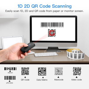 Eyoyo Amazon Hot Android IOS Excel System Symbol 2D QR Code Bluetooth Scanner di codici a barre senza fili per l'inventario del supermercato