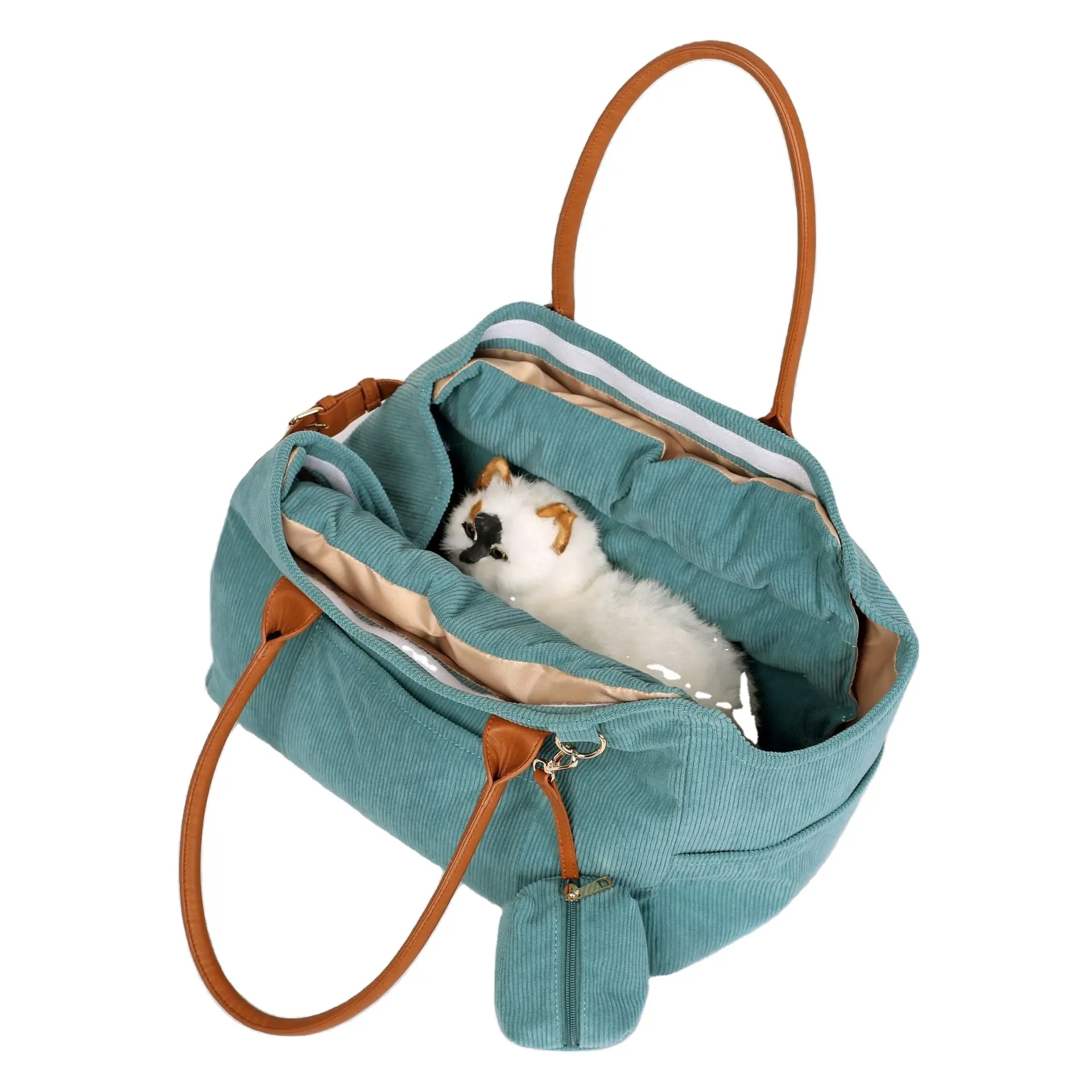 كلب القط الناقل للطي مريحة حقيبة يد الكتف الراحة الناعمة