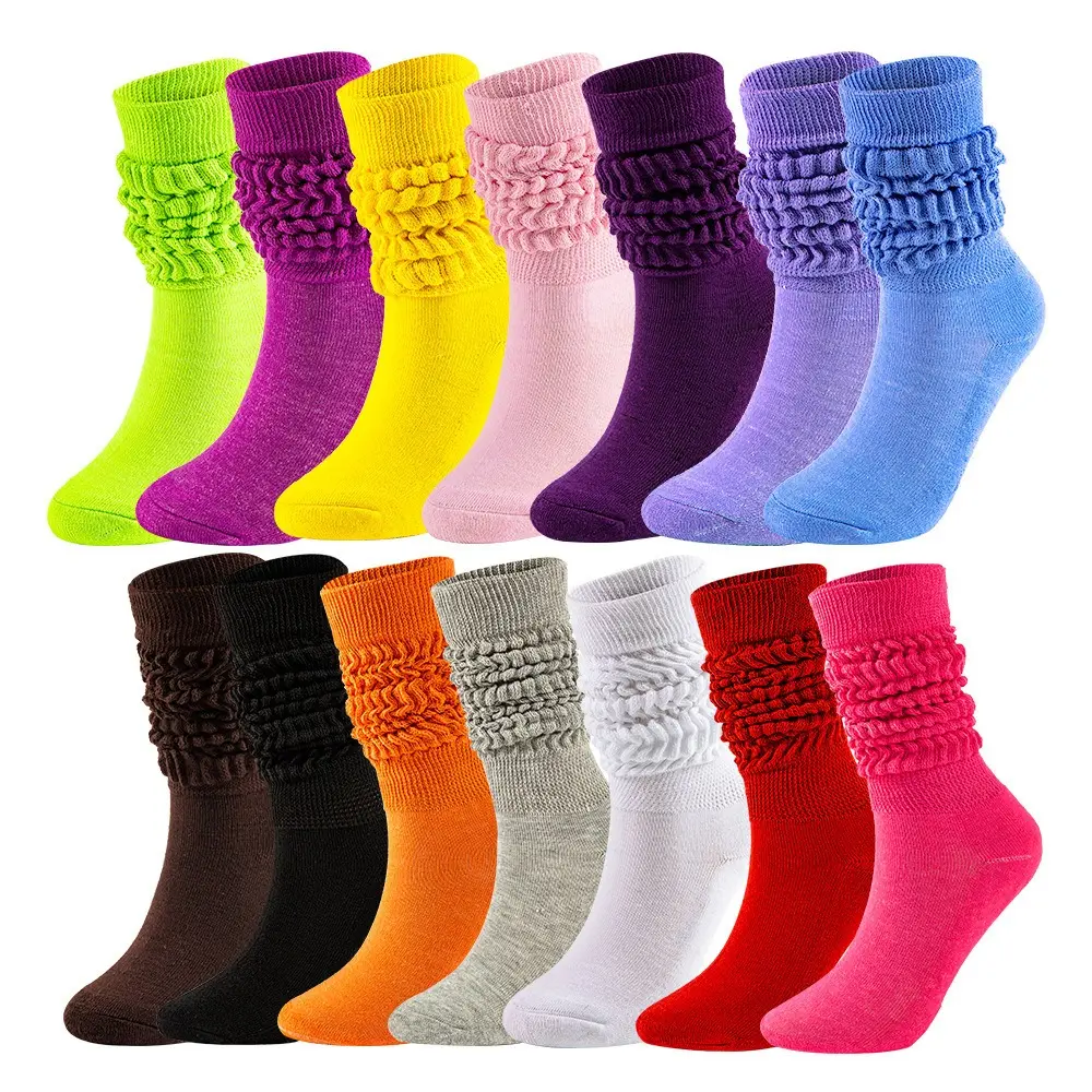 Wuyang, фабричные WY-107, оптовая продажа, женские очень длинные толстые модные хлопковые носки из полиэстера, размеры от 9 до 11