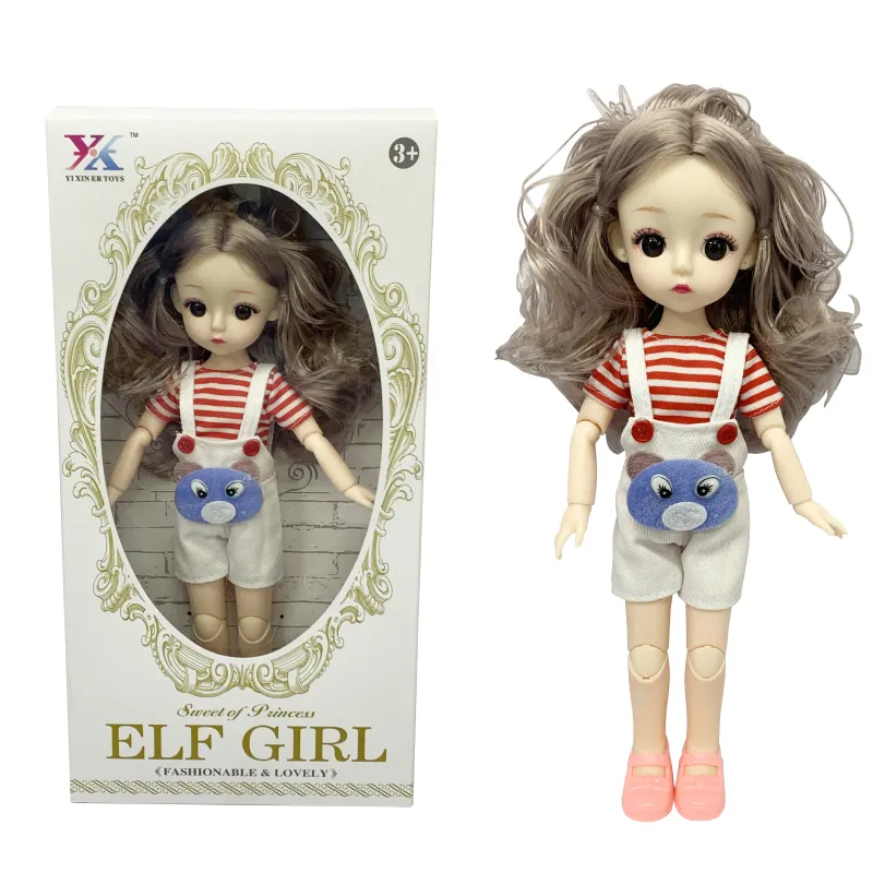ตุ๊กตา Bjd Doll ขนาด12นิ้ว22ข้อต่อขยับได้,ตุ๊กตาแต่งหน้า31ซม. ปี1/6ตุ๊กตาลูกตาสีน้ำเงินสีน้ำตาลน่ารักพร้อมชุดเดรสแฟชั่นสำหรับเด็กผู้หญิง