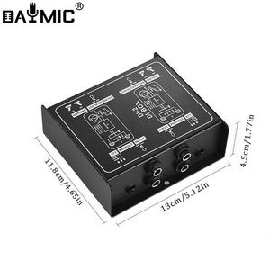 DAYMIC 1/2 каналы DI box аудио пассивная прямая коробка прямая аудиосистема низкий уровень шума для использования музыкальных инструментов - Product Image 1