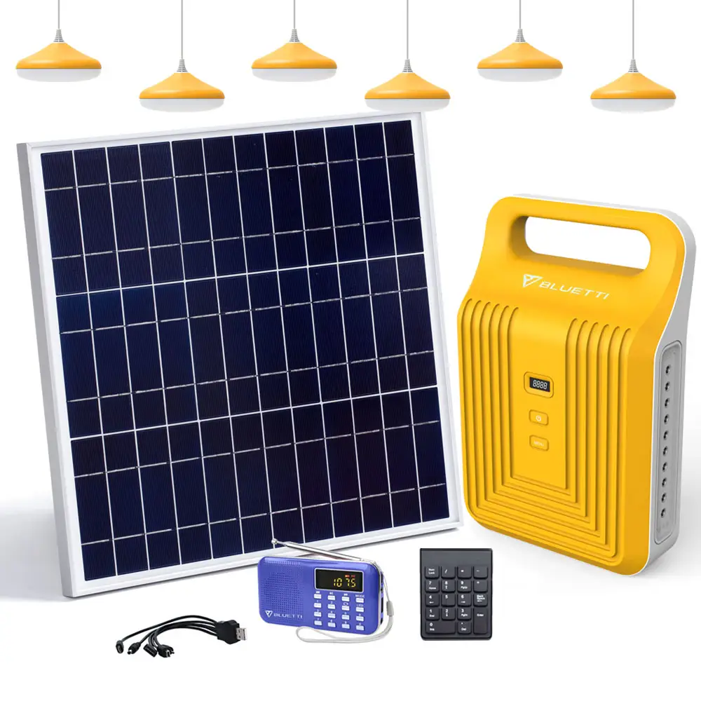 Kits de sistema de generación de electricidad Solar, fuera de la red, portátil, para el hogar, con ventilador, iluminación y TV