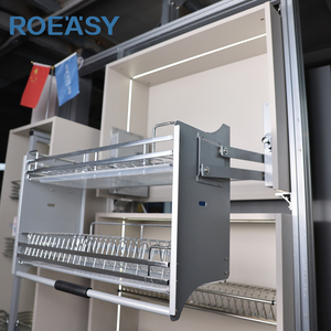 ROEASY 하이 엔드 노크 다운 자체 조립 주방 캐비닛 당겨 작은 부엌을위한 바구니 부엌 캐비닛 디자인