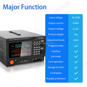 MYAMI-Fuente de alimentación programable de 15V 60A 900W, fuente de alimentación de CC de alta corriente LED, prueba de envejecimiento, entrada de 220V/110V para uso en laboratorio - Product Image 4