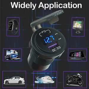 12v快速充电器插座防水电源插座，带电压表12/24V PD + QC3.0双USB充电器手机支架 - Product Image 6
