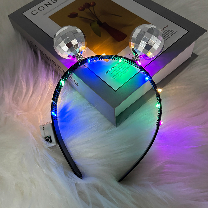 Disco ball hairband (four color)