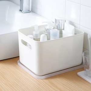 多機能デスクトップ収納容器長方形プラスチック収納箱オフィス雑貨収納ボックスふた付き - Product Image 2