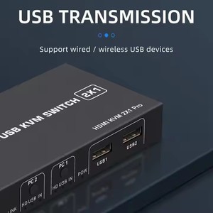 Justlink 4K <strong>HDMI</strong> USB <strong>KVM</strong> <strong>Switch</strong> 2 in 1 Out <strong>HDMI</strong> Switcher USB 2x1 Splitter Box Video Converters Sharing Printer Keyboard