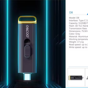 SSD USB3.2 Gen2 Flash Drive 20Gbps ad alta velocità di memoria Flash 512GB 1TB 2TB con pulsante pull e prestazioni eccellenti - Product Image 1
