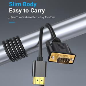 VGA至HDMI，带音频高清适配器电缆视频转换器金色聚氯乙烯股票适配器，将我的手机连接到显示器原始设备制造商电脑显示器 - Product Image 6