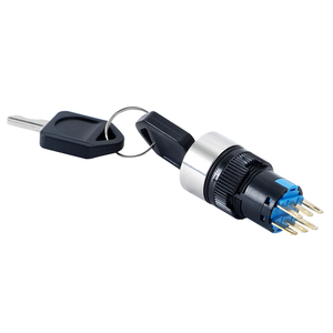 16mm 2 3 posizioni 3 vie Mini Touch Key Lock interruttore elettrico impermeabile a pulsante - Product Image 3