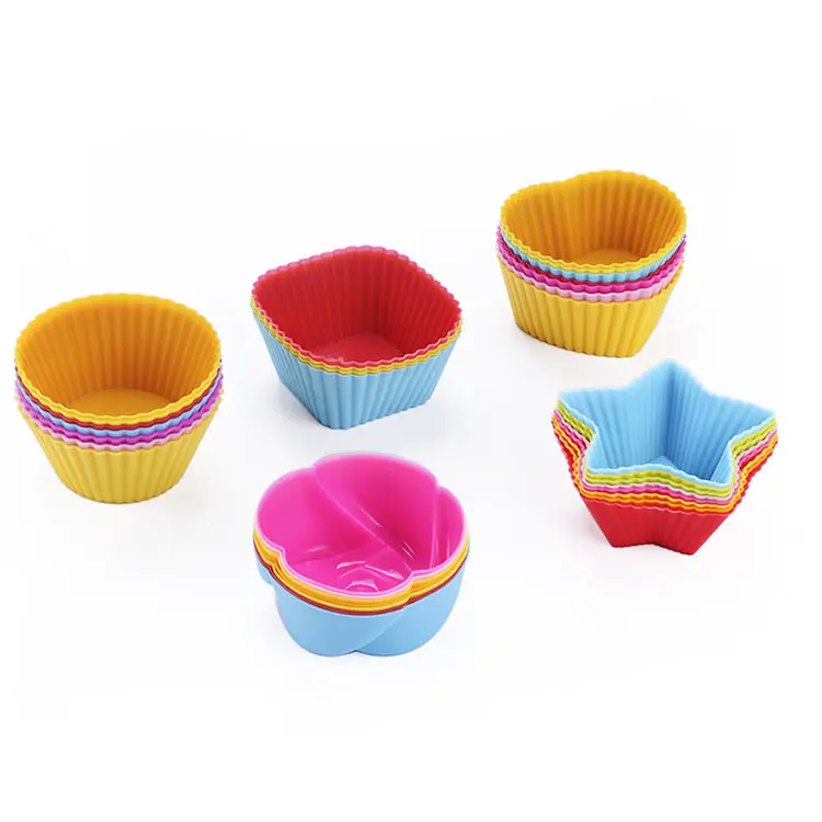 Cupcake di vendita caldo del Silicone del Muffin del Muffin della tazza di cottura della muffa della torta del commestibile di Amazon