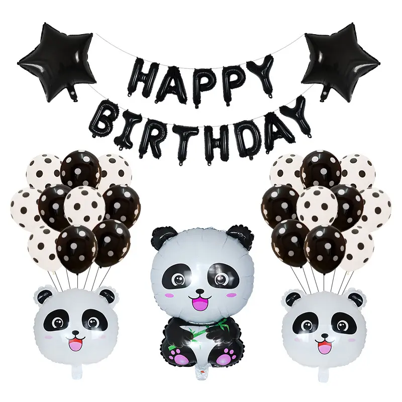 Kinderen Panda Verjaardagsfeest Benodigdheden Gelukkige Verjaardag Brief Ballonnen En Banner Panda Cupcake Toppers Feest Decor Voor Baby Shower