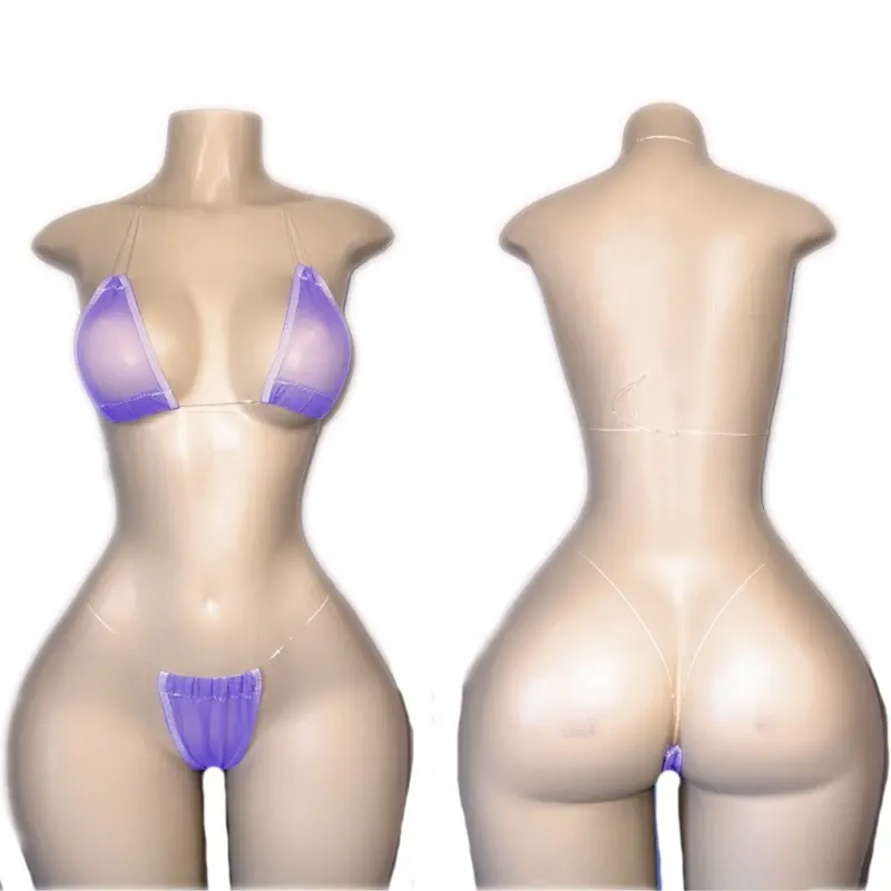 Venta al por mayor de trajes de baile personalizados Tangas de malla de encaje y Tanga Bikini Disfraces sexy Ropa de baile de las mujeres