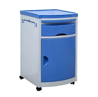 Meubles d'hôpital un tiroir deux étagères hôpital chevet casier Carton bleu en plastique armoire moderne en plastique armoire médicale ABS