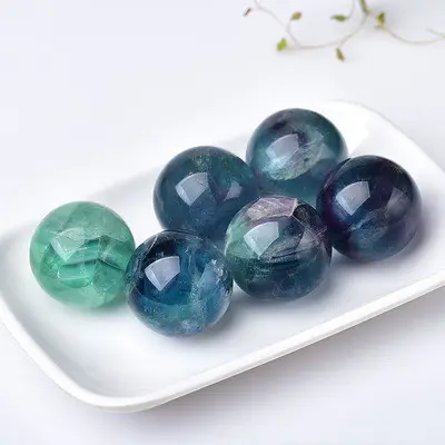 Sfera di Fluorite a strisce sfera di quarzo lucidata a mano in pietra naturale colorata decorazione domestica artigianato in cristallo